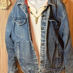 Key Imperial Denim Jacket with Red Plaid Lining Vintage
